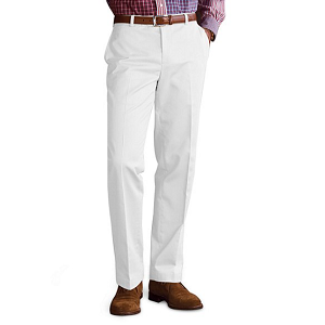 Milano Fit Plain-Front Lightweight Advantage Chinos - White